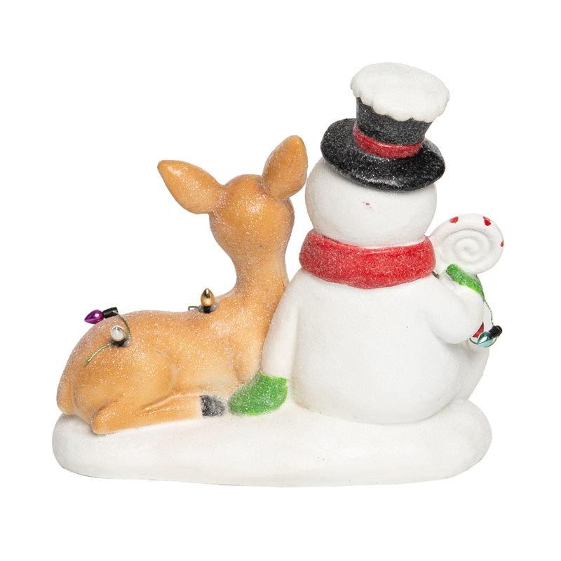 Décoration de Noël en résine et bonhomme de neige emmêlé 6,25 po