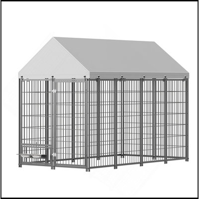 Grande cage extérieure pour chien avec enclos pour chien L 7,94 pi x l 4,13 pi x H 5,95 pi.
