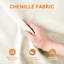 Trois places rembourrées en chenille beige, avec un design ergonomique, un coussin lombaire, une base en bois et des sièges confortables pour plusieurs pièces avec support, éponge élégante et haute résilience, modulaire