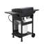 Barbecue au propane à 3 brûleurs, SS Plancha, sortie 36900BTU avec grilles de cuisson en émail pour barbecue, table d'appoint pliable, panier suspendu, acier inoxydable