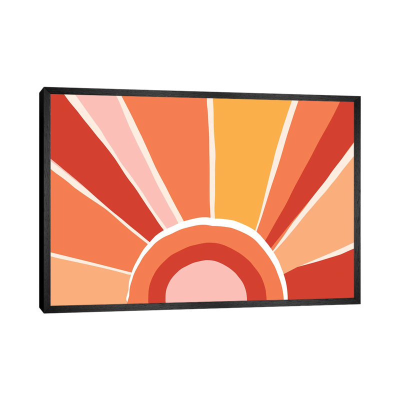 Retro Sunshine I 1 Piece Wall Art on Canvas, 152.5 cm H x 101.5 cm W, Black Framed