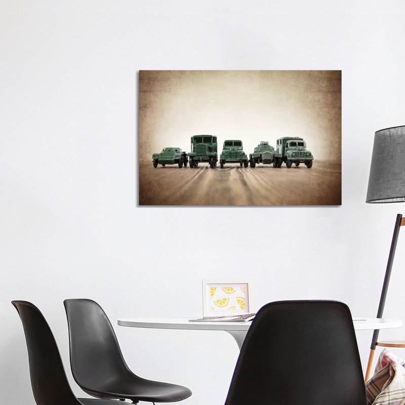 Army Truck Lineup - Wrapped Canvas Print, 101.6 cm H x 66.04 cm W
