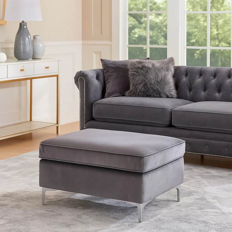 Repose-pieds Velvet, Velours gris