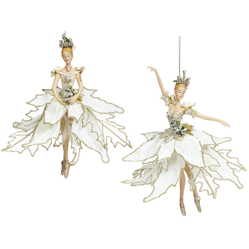 Ballerina Ornaments, Ivory - 10 Inches Set Of 2