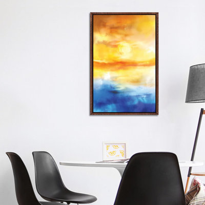 Lady Flower by Leon Devenice - Floater Frame Print on Canvas