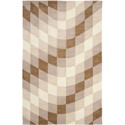 Amini Hand Tufted Wool & Viscose Pile Geometric Rug
