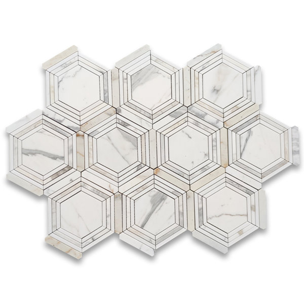 Calacatta 9" x 8" Marble Mosaic Tile
