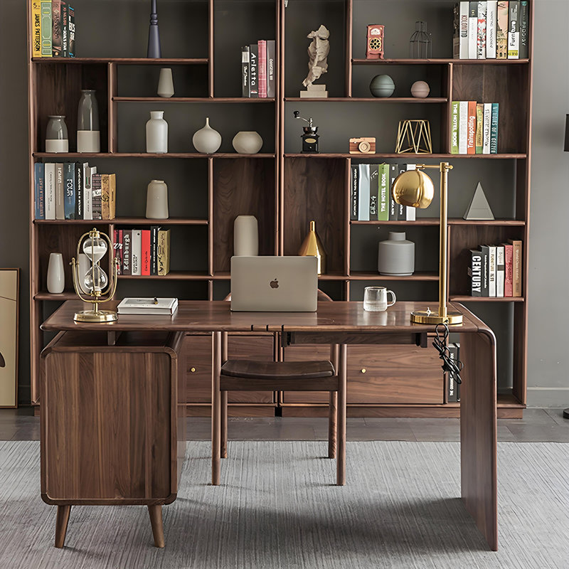 Bureau rectangulaire 59,06 po moderne en bois massif brun, H 29,92 po x l 59,06 po x P 23,62 po