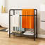 3 Tier Black Freestanding Towel Rack, Stainless Steel Bathroom Towel Holder With Mesh Shelf, Space-saving Design-75696525