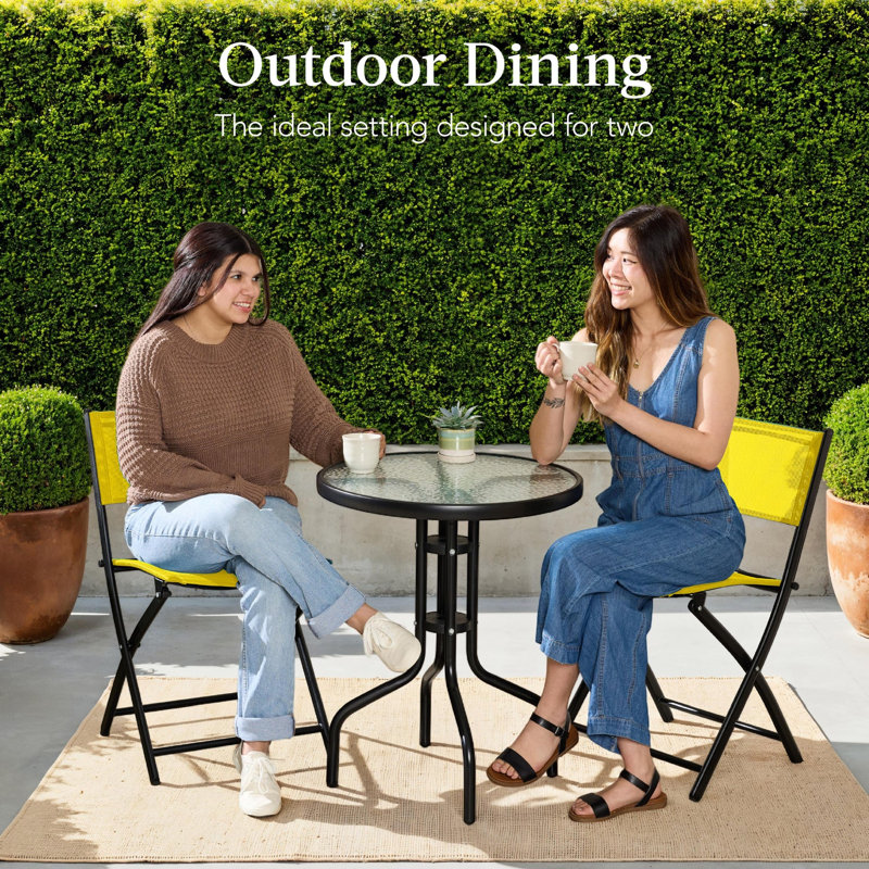 3-Piece Bistro Set, Yellow
