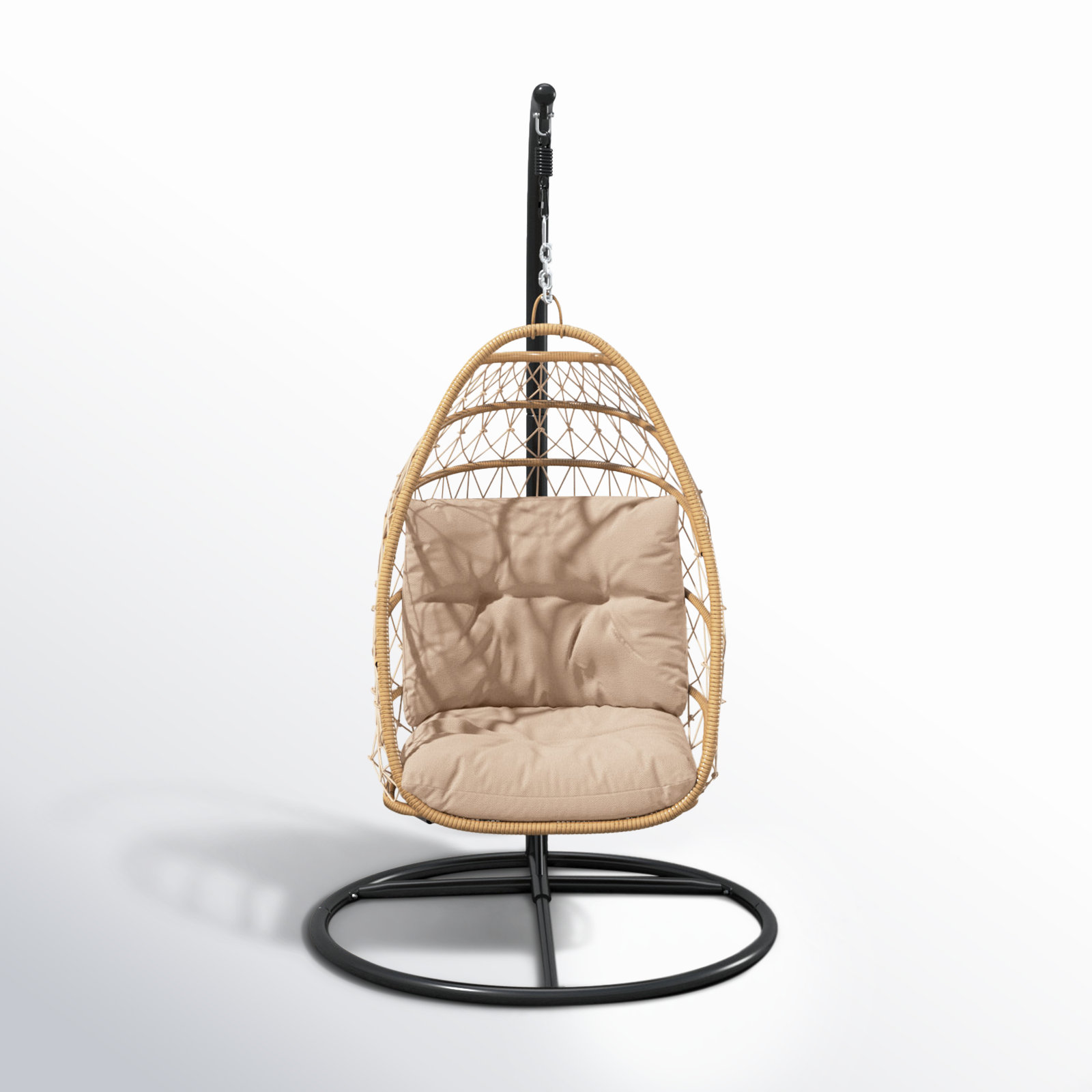 Barham Swing Chair with Stand, Brown/Black