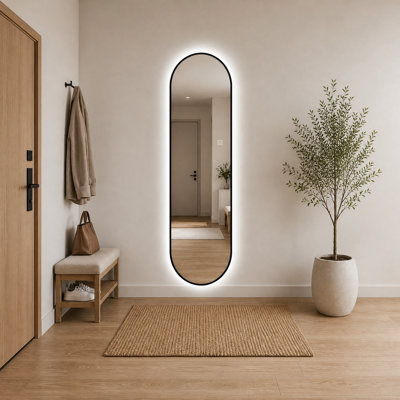 Dimmable LED Wall & Accent Mirrors, 65 x 18 Metal Modern Home