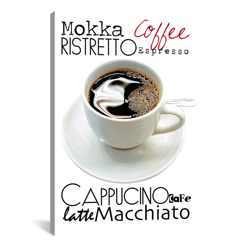 « coffee addict » par luz, affiche rétro sur toile, H 26 po x l 18 po x P 0,75 po