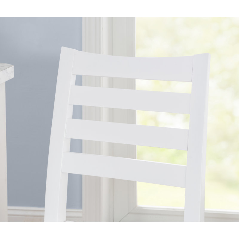  Tabouret de comptoir en bois de hêtre massif 22,5 "Sandra, Blanc