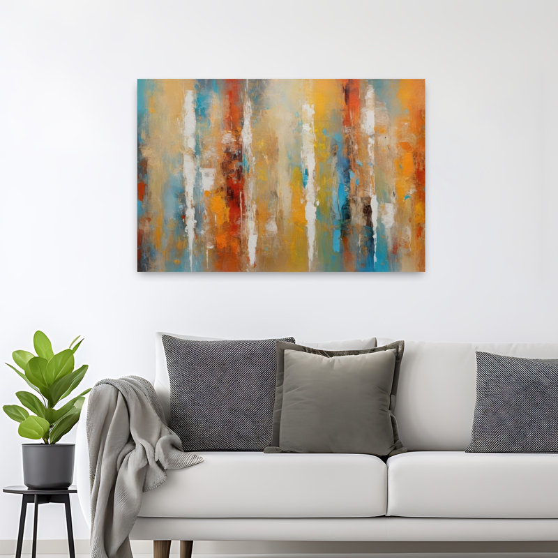 Sunfire, art mural abstrait contemporain, H 48 po x l 32 po
