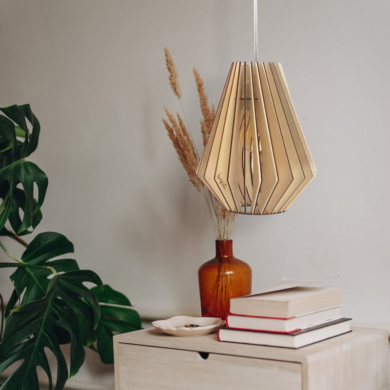 Luminaire suspendu 1 lumière Ambre, Cordon naturel