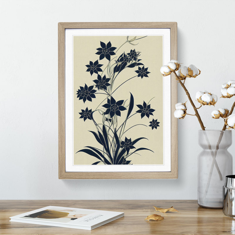 The Charming Flowers - Single Picture Frame Print, 34cm H x 25cm W x 2cm D, Oak Framed