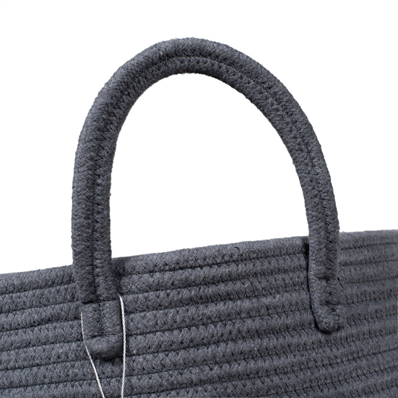 Panier à linge en tissu avec poignées, Noir, noir, noir, noir