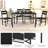  5-Piece Dining Table Set For 4 With Storage Rack, Farmhouse Wood Kitchen Table & Chairs Set With Metal Frame, Dining Room Table With 4 Curved Chairs For Breakfast Nook, Apartment-1034304582