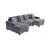 Modular L - Shaped Sectional Sofa With Corduroy Upholstery, Built - In Cup Holders-1341675111