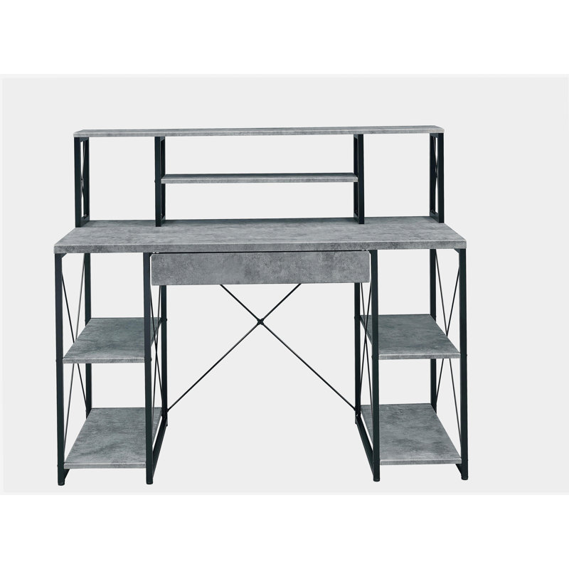 Amiel Full-Function Grey Treatment Writing Desk