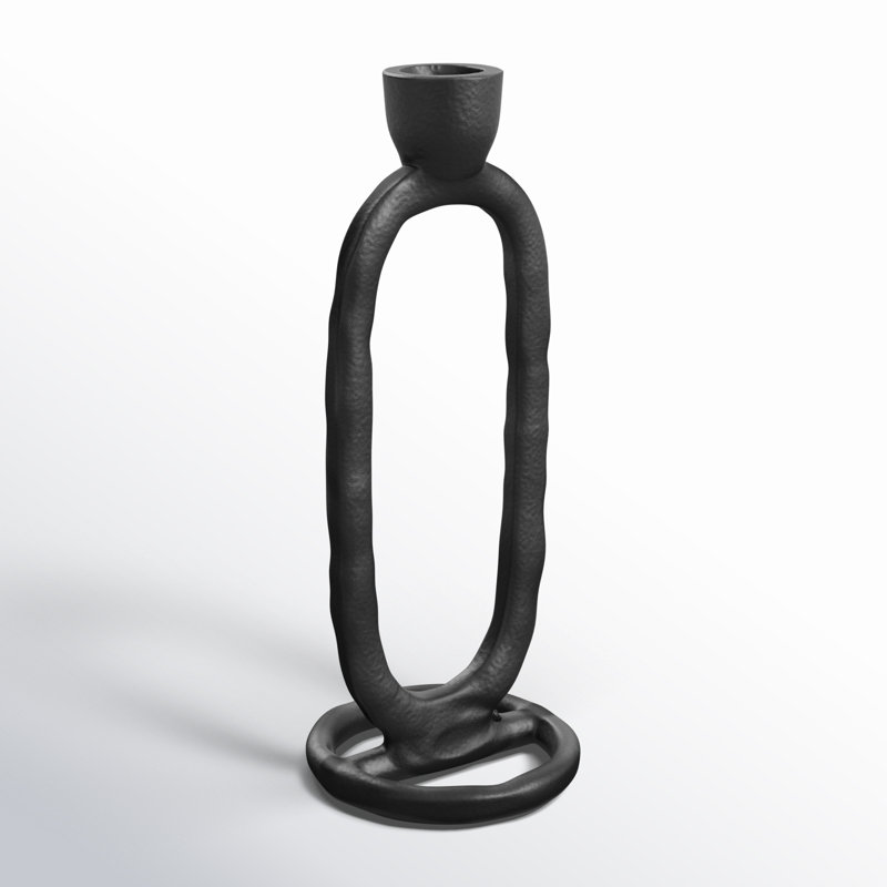 Porte-bougie ovale, Noir, H 7 po x l 3 po x P 3 po