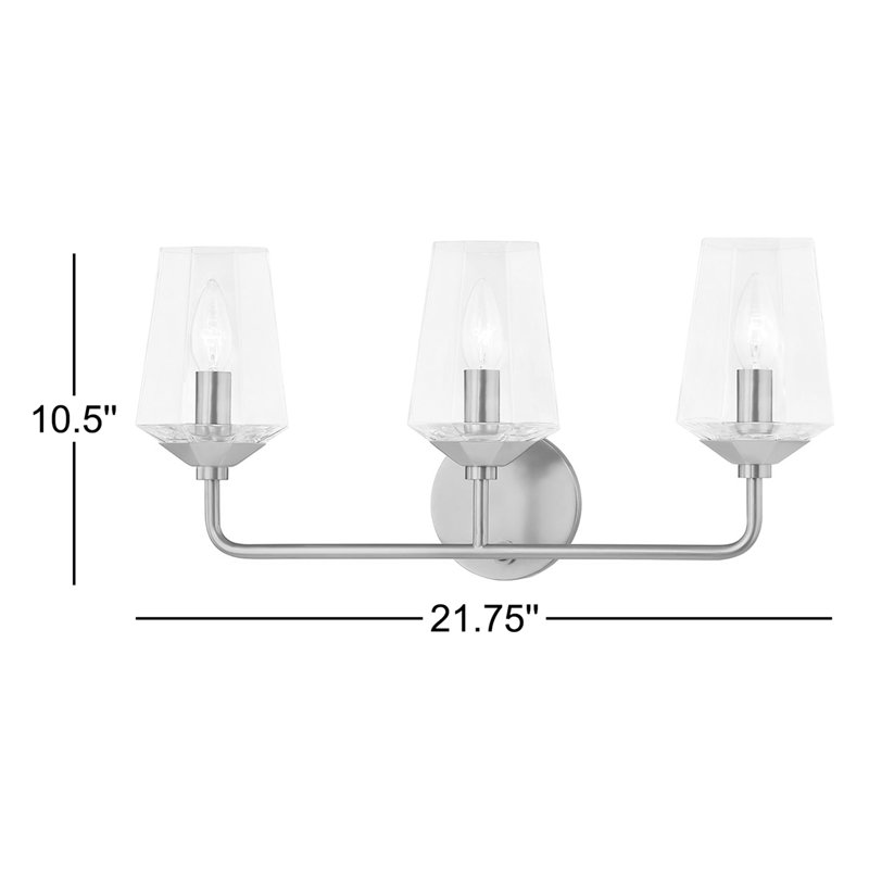Éclairage pour meuble-lavabo à 3 lumières à intensité variable Mauricio, Laiton vieilli