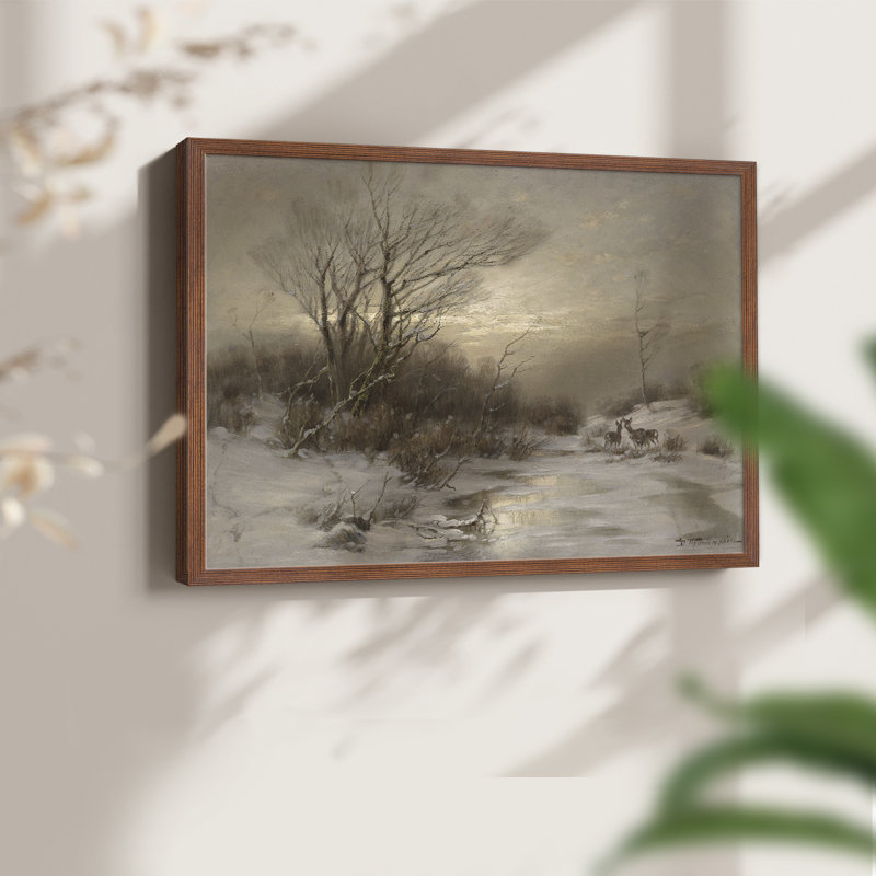 Paysages rétro-CCXIV - reproduction encadrée, H 16 po x l 20 po, Noyer