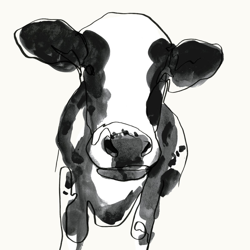 Cow Shape II by Victoria Borges - Wrapped Canvas Painting, 30cm H x 30cm W x 3.8cm D