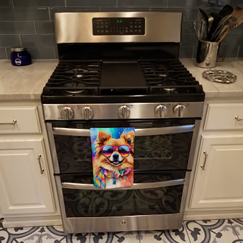 Pomeranian Hippie Dawg Kitchen Towel