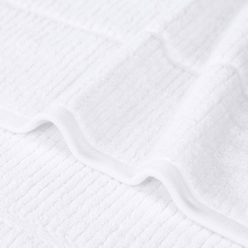 Milo Smart Twist Viscose Cotton Blend Medium Weight Quick Dry Solid Ribbed Face Towels, White, Washcloth - 12 Pack,
