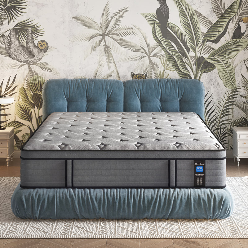 Matelas hybride à ressorts ensachés en mousse à mémoire de forme 14 po Bovedon, Lit double, 14"