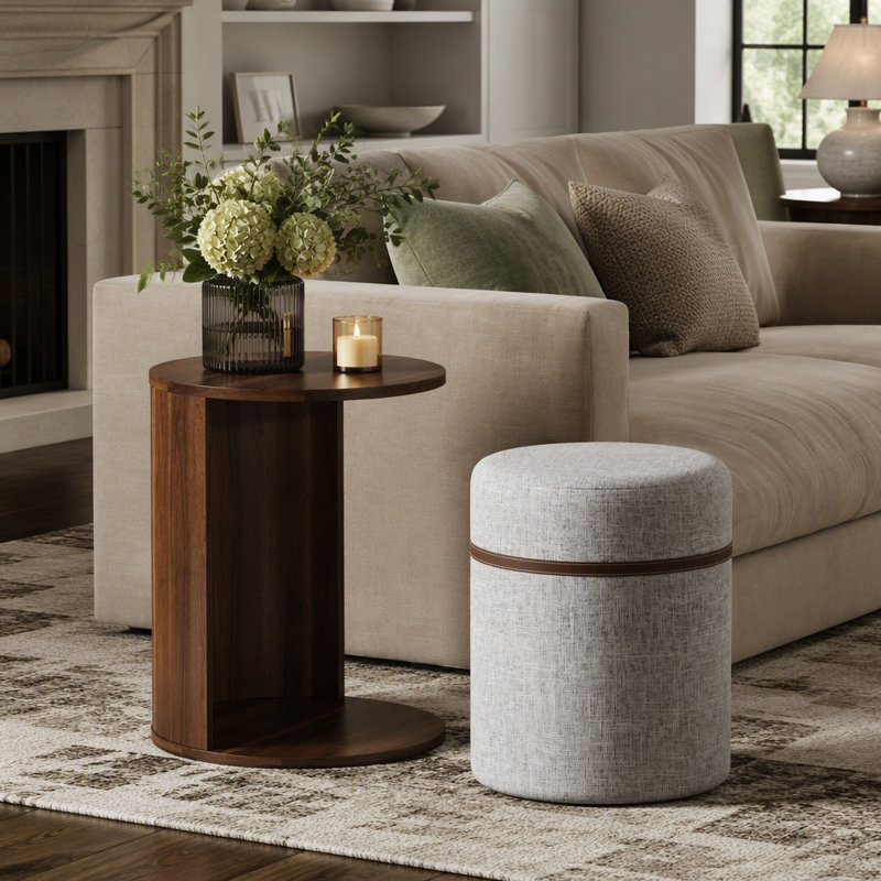 Table de bout combinée escamotable U-Can, multi-usage pour canapé de salon