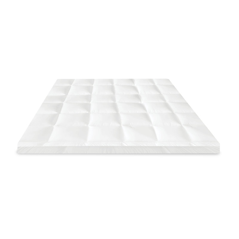 Twin White Hybrid Memory Foam and Fiber Mattress Topper