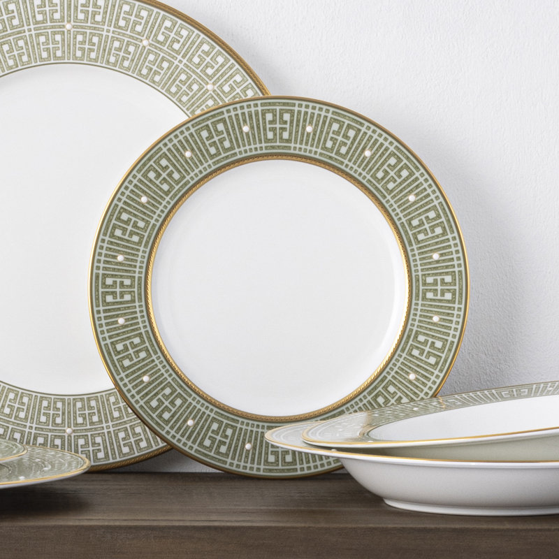 Noritake Infinity Salad Plates, 8-1/2", Green Gold