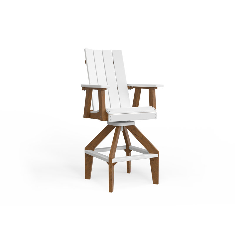 SOL Outdoor Bar Stool, Pacific Blue, White