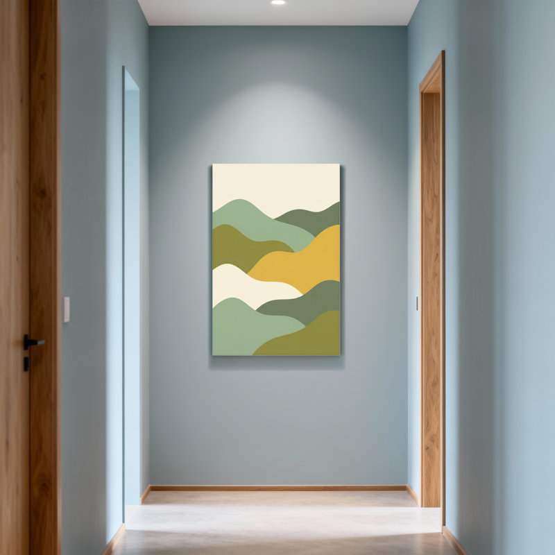 Motif abstrait de paysage de montagne abstrait, H 18 po x l 12 po