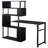 Home Office Computer Desk L-Shaped Corner Table, Rotating Computer Table With 5-Tier Bookshelf, Four Installation Methods, Lockable Casters (Black)