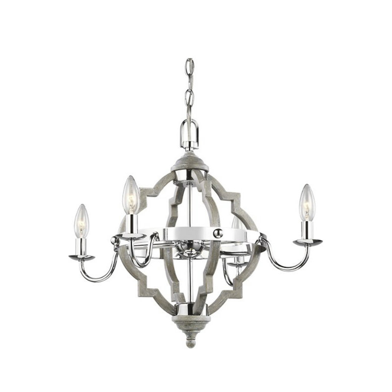 Lustre en acier à 6 lumières Bowerbank