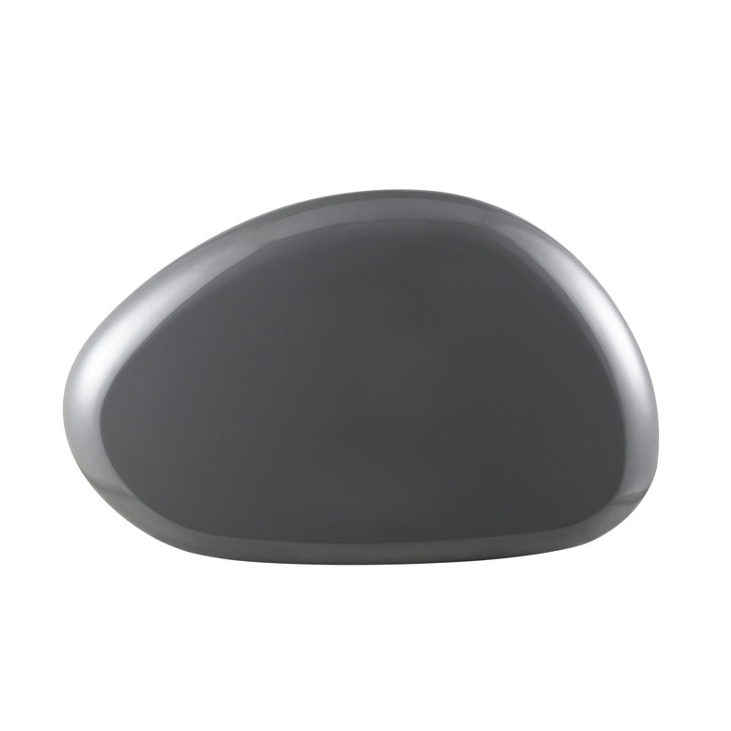 Table basse ronde grise ultrabrillante