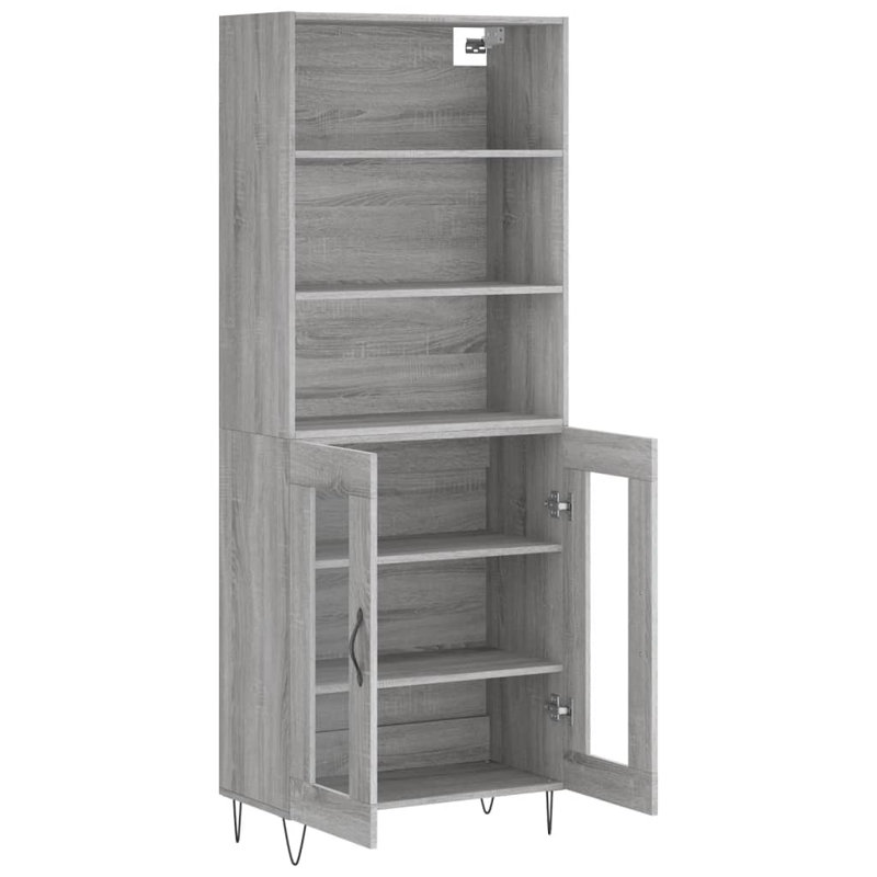 Sieger 69.5 Cm Wide Highboard, Grey Sonoma