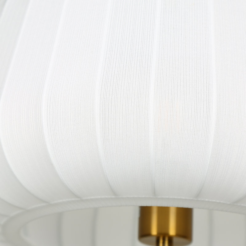 Lampadaire plissé traditionnel de 61 pouces avec accent de bois