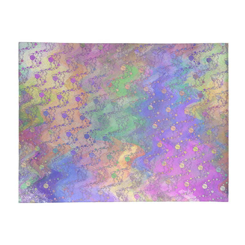Chenille Polka Dots Indoor Rug, Rectangle 9' x 12'