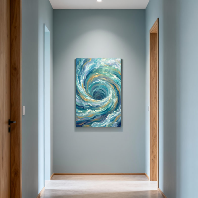 «Abstract Swirling Ocean Waves», reproduction d'art sur toile, H 40 po x l 28 po