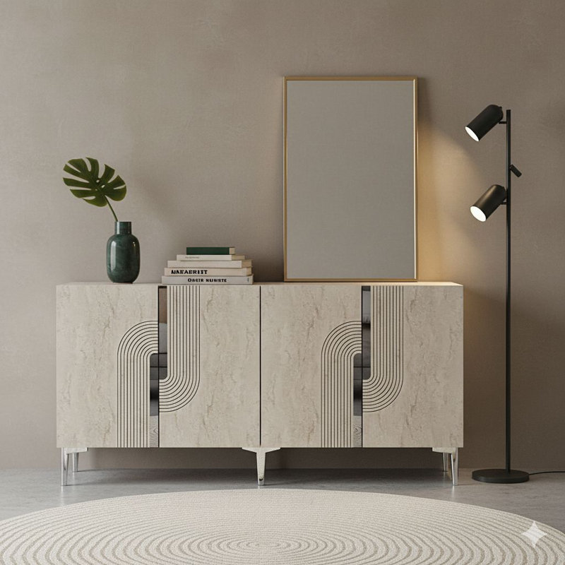 Console, Brun / Argenté