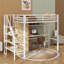 Lit mezzanine simple en métal intégré avec bureau, tablette, placard et escalier de rangement-1514558154