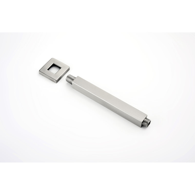 High Bathroom Shower Head In Brushed Nickel - Stainless Steel, Self-Cleaning Nozzle, , Water Saving, Compatible With Arm Rain Works