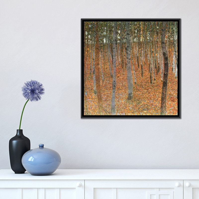 « forest of hêtre trees » par gustav klimt,, reproduction d’art sur toile, L 18 po x H 18 po x P 1,5 po, Pas de tapis