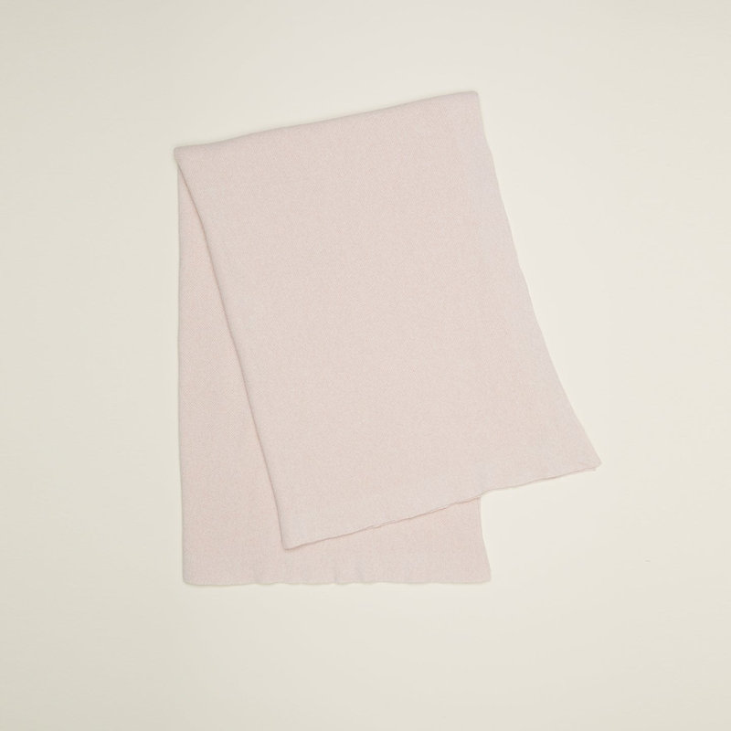 Simple Knitted Throw Blanket, Pink