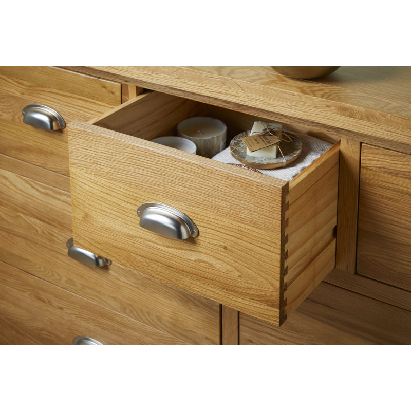 Hagberg Solid Wood 135cm W 7 - Drawer Chest of Drawers